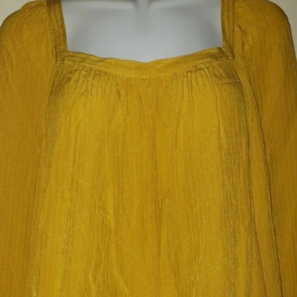 Mustard Yellow Peasant Top - Picture 2 of 10